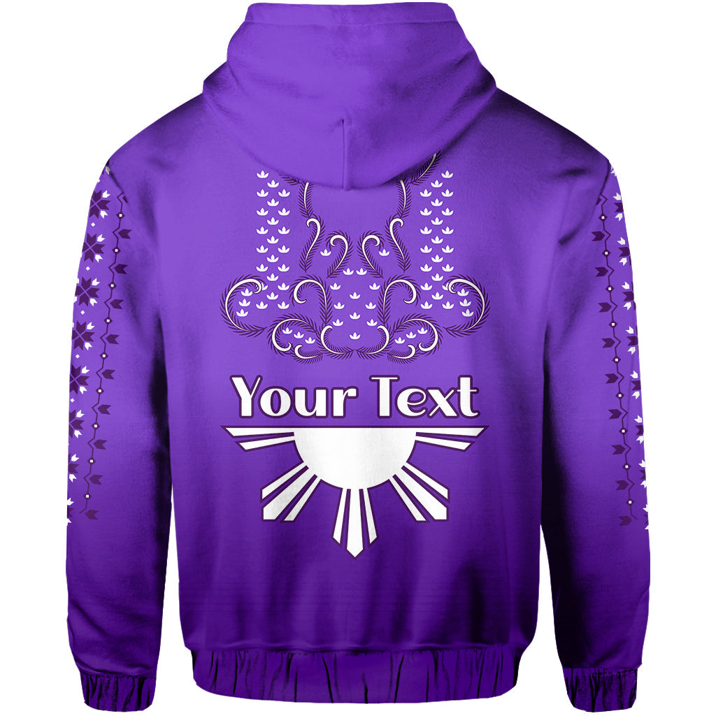 Custom Philippines Hoodie Sun Filipino Purple Barong LT13 - Polynesian Pride