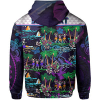 Custom Hawaii Skeleton Dancing Hoodie Halloween Hawaiian Turtle LT13 - Polynesian Pride