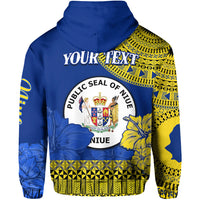 Custom Niue Hiapo Hoodie Rock of Polynesia Tapa Niuean Crab Happy Day LT13 - Polynesian Pride