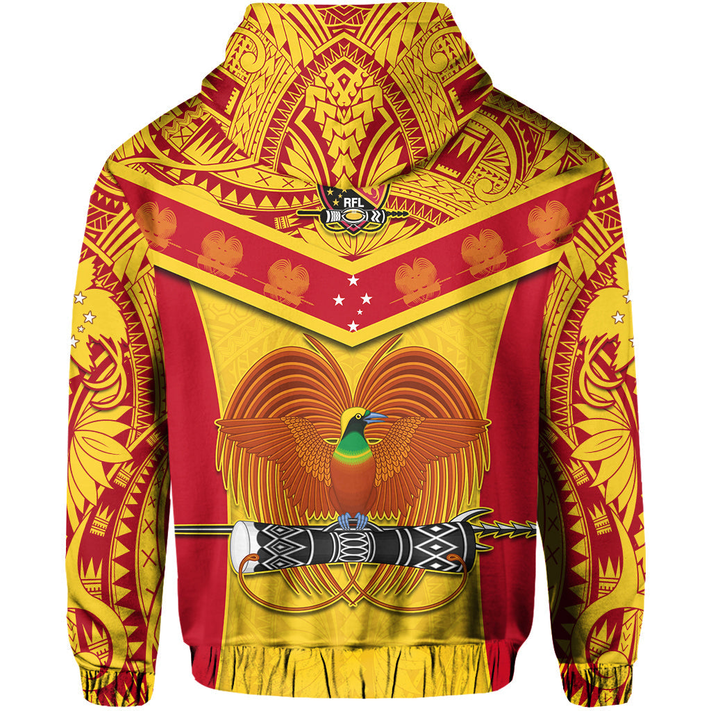 Papua New Guinea Rugby Hoodie PNG Kumuls Bird of Paradise Yellow LT14 - Polynesian Pride