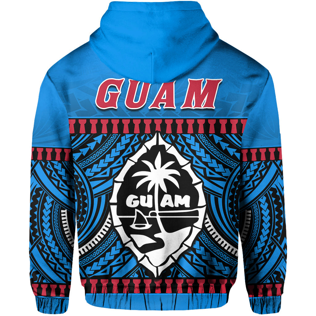 Guam Chamorro Hoodie Latte Stone Blue Polynesian Haligi LT13 - Polynesian Pride