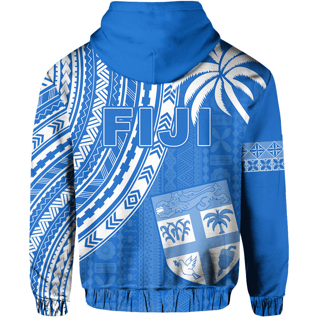Fiji Rugby Sevens Hoodie Fijian 7s Tapa Polynesian Blue Ver.01 LT13 - Polynesian Pride