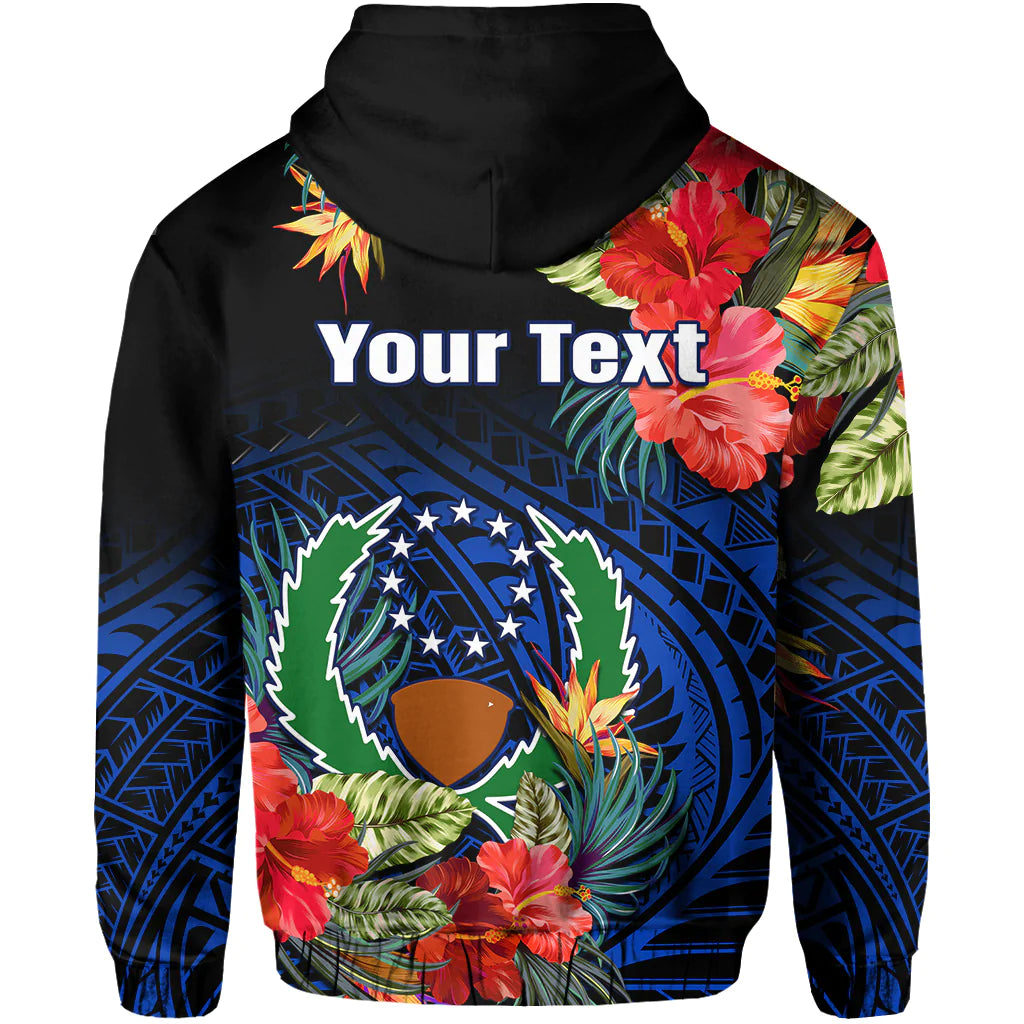 Custom Pohnpei State Hoodie FSM Hibiscus Flowers Mix Polynesian LT14 - Polynesian Pride