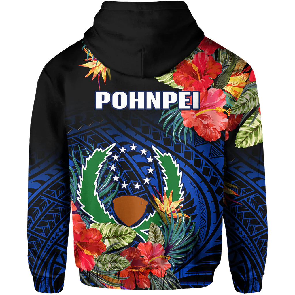 Pohnpei State Hoodie FSM Hibiscus Flowers Mix Polynesian LT14 - Polynesian Pride