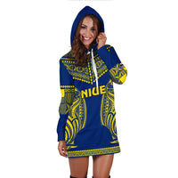 (Custom Personalised) Niue Hoodie Dress Hiapo Mix Polynesian Happy Constitution Day LT14 - Polynesian Pride
