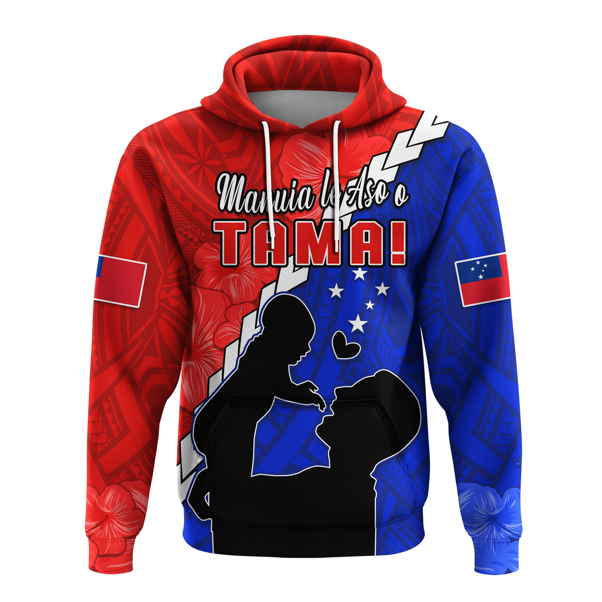 Happy Samoan Fathers Day Hoodie Hibiscus Mix Polynesian Pattern LT14 - Polynesian Pride