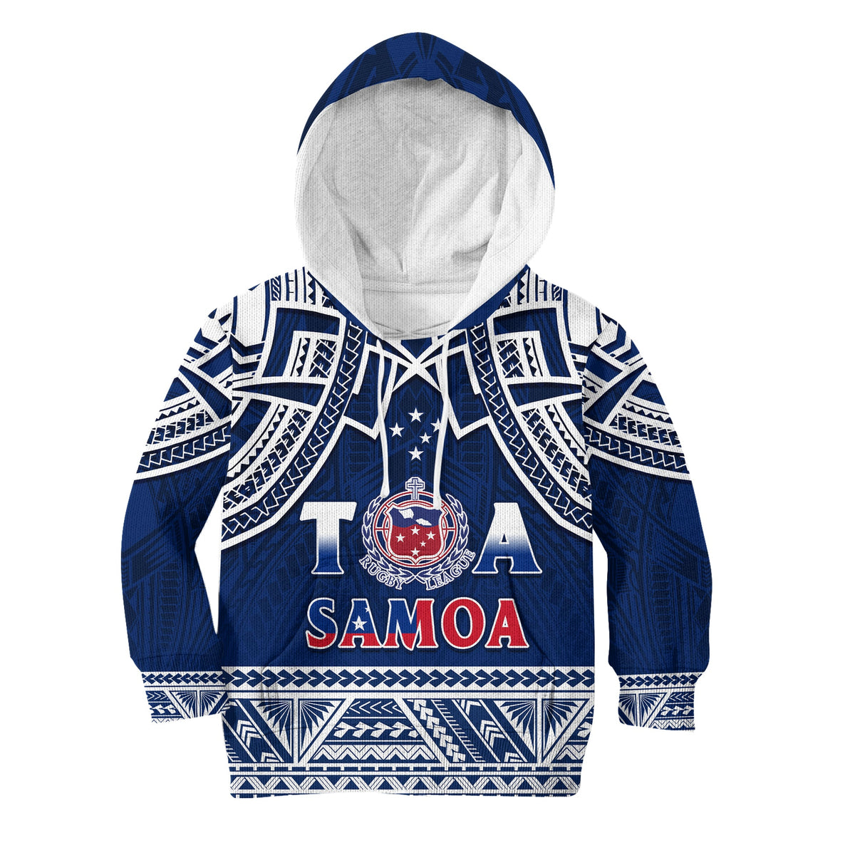 Samoa Rugby Hoodie KID Toa Samoa Pacific Sporty LT14 Blue - Polynesian Pride