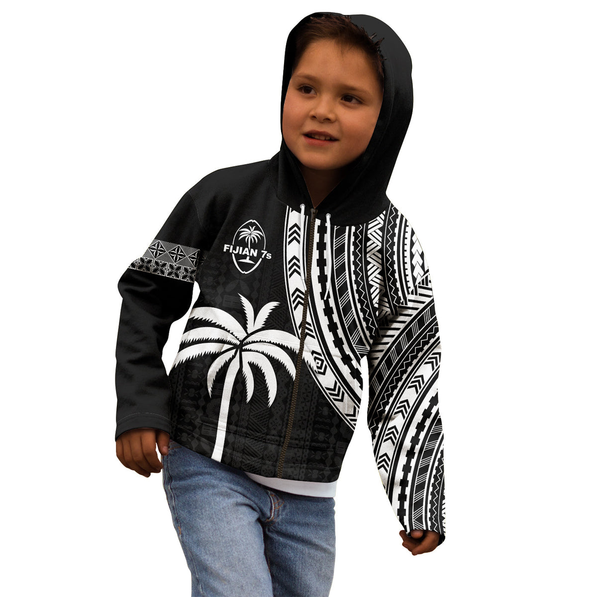 Fiji Rugby Sevens Hoodie KID Fijian 7s Tapa Polynesian LT13 - Polynesian Pride