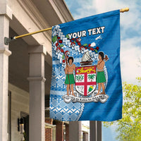 (Custom Personalised) Fiji Flag Fijian Drua Mix Tagimaucia Flower Blue Style LT14 - Polynesian Pride