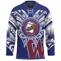 Hawaii Custom Personalised Hockey Jersey - Waianae High School Hawaiian Patterns LT10 Unisex Blue - Polynesian Pride
