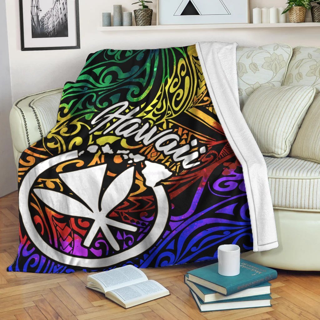 Hawaii Premium Blanket - Rainbow Polynesian Pattern - Polynesian Pride