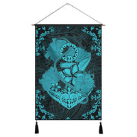 Hawaii Anchor Hibiscus Flower Vintage Hanging Poster - AH - Blue Hanging Poster Cotton And Linen - Polynesian Pride