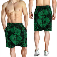 Hawaii Anchor Hibiscus Flower Vintage Men's Shorts - AH - Green - Polynesian Pride