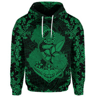 Custom Hawaii Anchor Hibiscus Flower Vintage Hoodie Green - Polynesian Pride