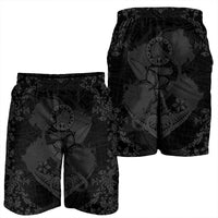 Hawaii Anchor Hibiscus Flower Vintage Men's Shorts - AH - Grey - Polynesian Pride