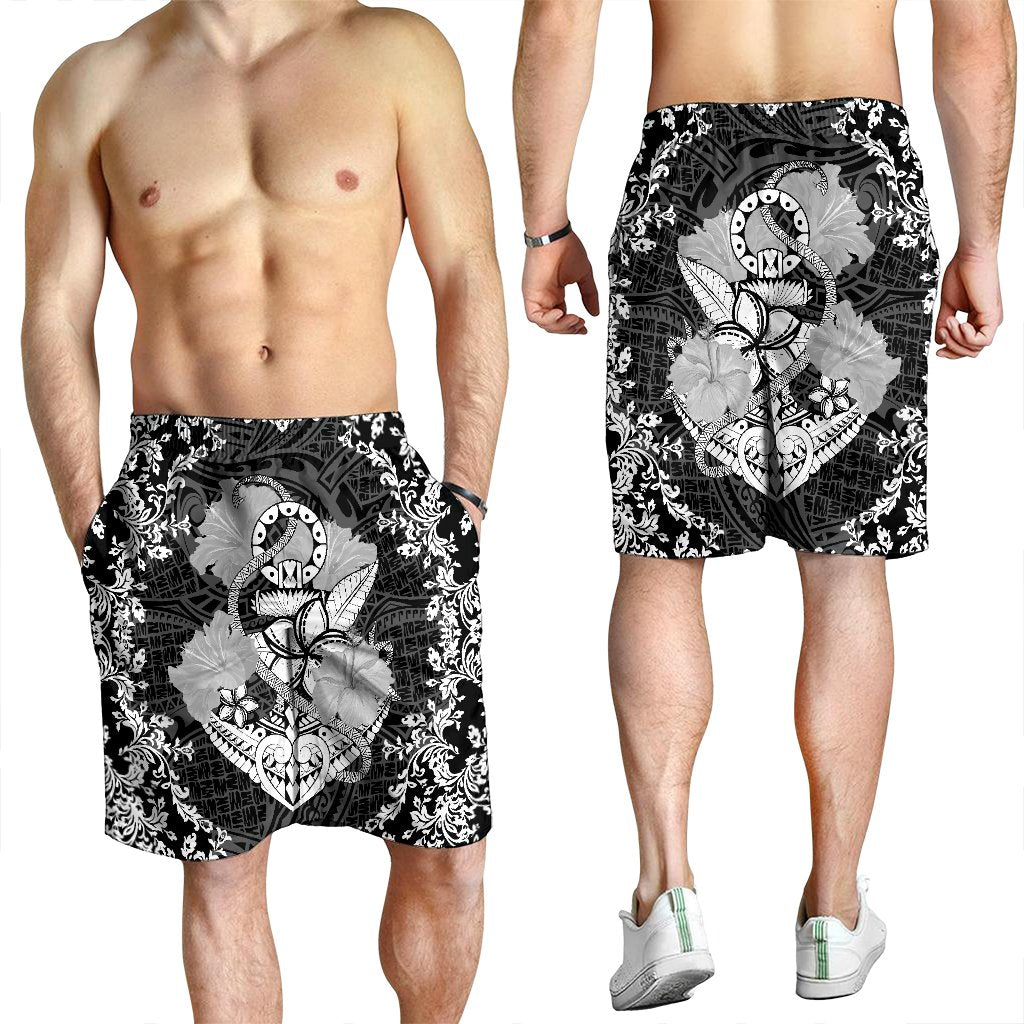 Hawaii Anchor Hibiscus Flower Vintage Men's Shorts - AH - Polynesian Pride