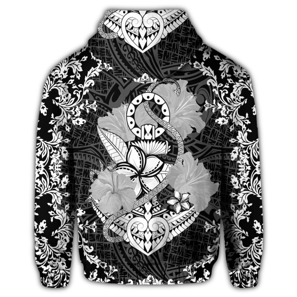 Hawaiian Anchor Hibiscus Flower Vintage Hoodie - Polynesian Pride