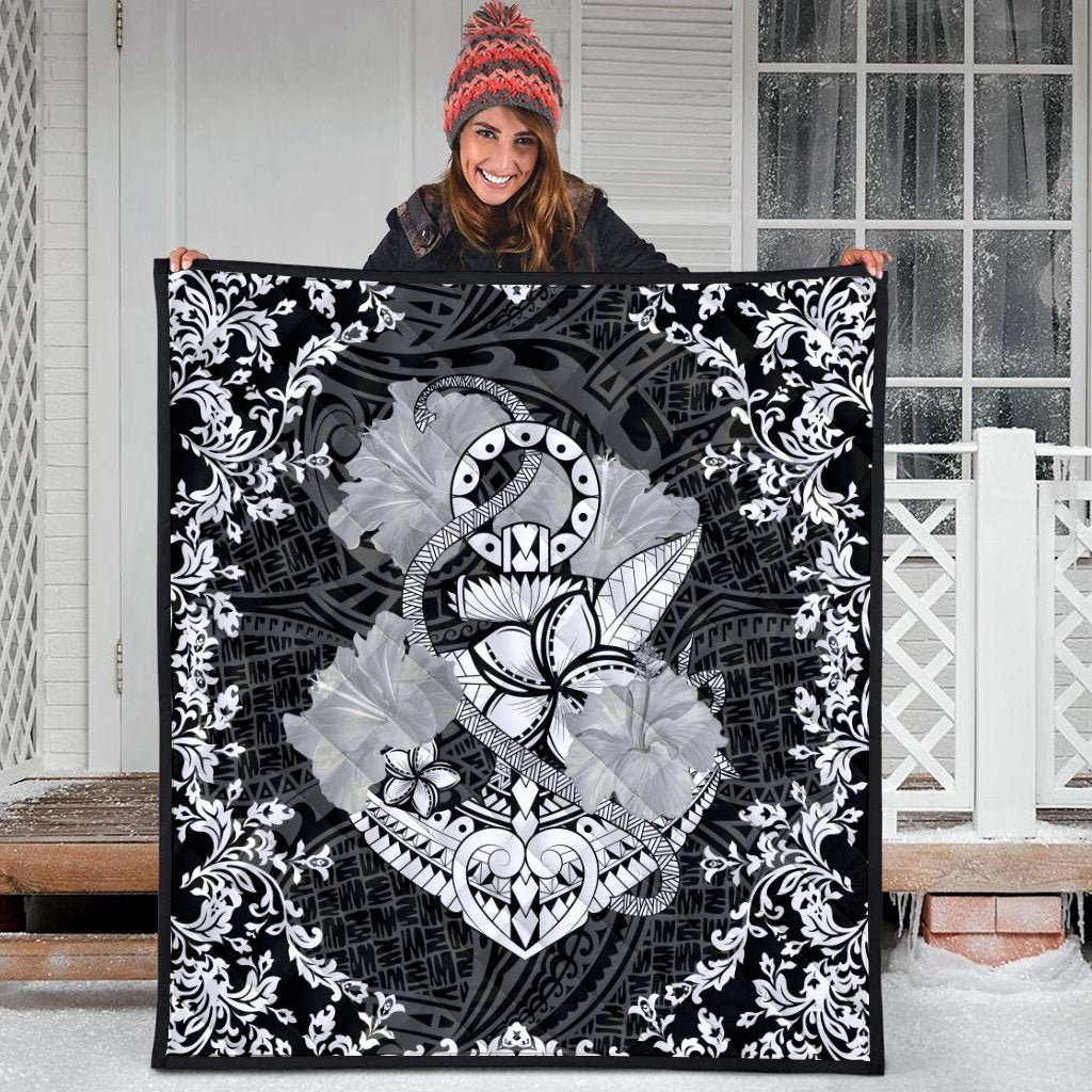 Hawaii Anchor Hibiscus Flower Vintage Premium Quilts - AH - Polynesian Pride