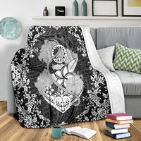 Hawaii Anchor Hibiscus Flower Vintage Premium Blankets - AH - Polynesian Pride