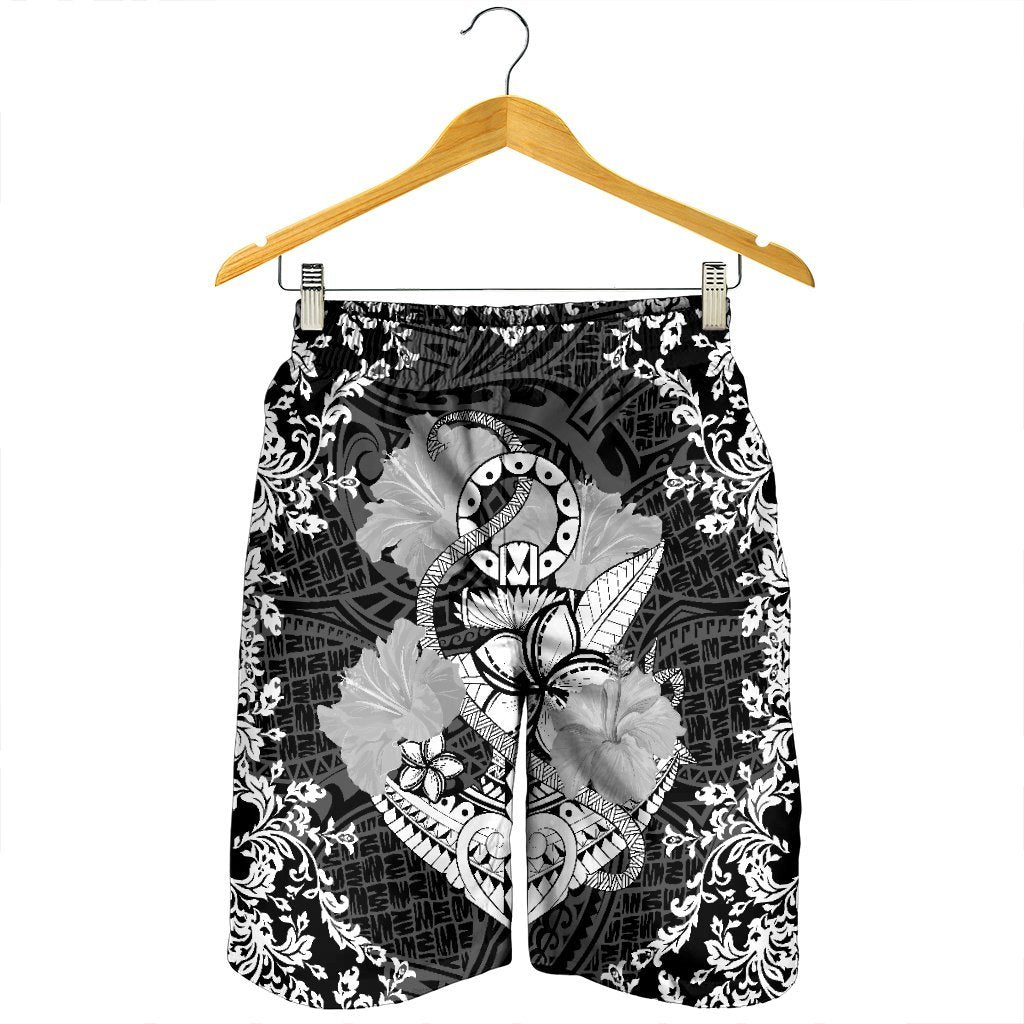 Hawaii Anchor Hibiscus Flower Vintage Men's Shorts - AH - Polynesian Pride