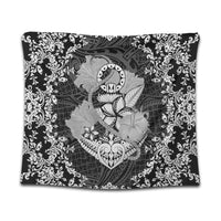 Hawaii Anchor Hibiscus Flower Vintage Tapestry - AH Wall Tapestry Black - Polynesian Pride