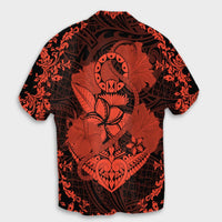 Hawaii Anchor Hibiscus Flower Vintage Hawaiian Shirt - AH - Orange - Polynesian Pride