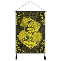 Hawaii Anchor Hibiscus Flower Vintage Hanging Poster - AH - Yellow Hanging Poster Cotton And Linen - Polynesian Pride
