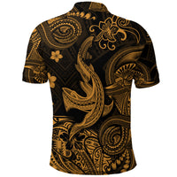 Hawaii Angry Shark Polynesian Polo Shirt Unique Style Gold NO.1 LT8 - Polynesian Pride