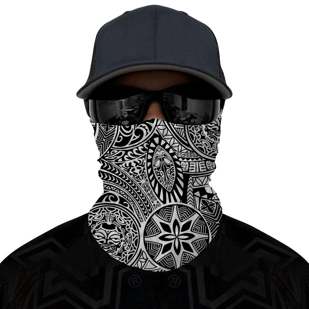 Hawaii Bandana Polynesian Hawaiian Style Tribal Tattoo White - Polynesian Pride