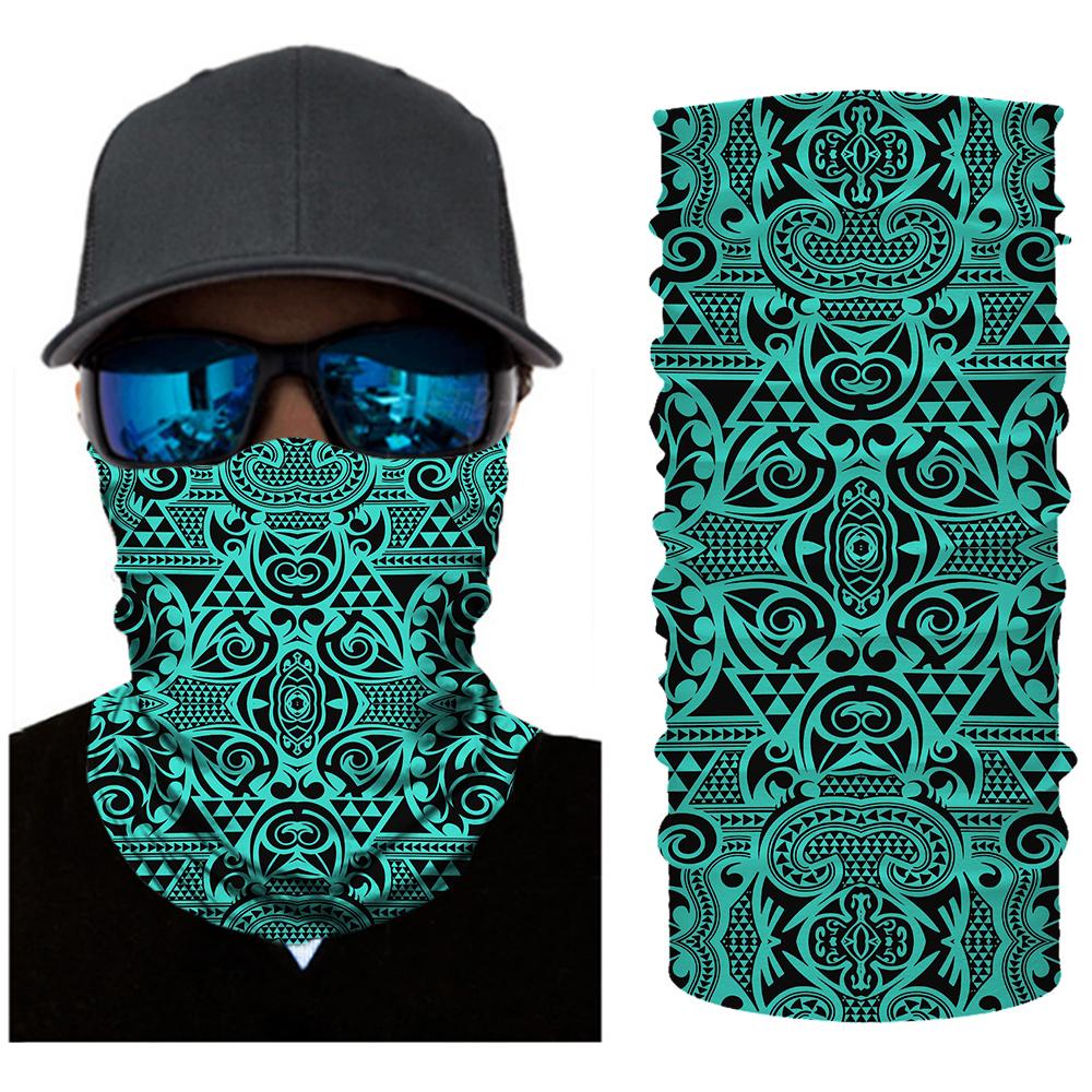 Hawaii Bandana Polynesian Kakau Turtle Turquoise - Polynesian Pride