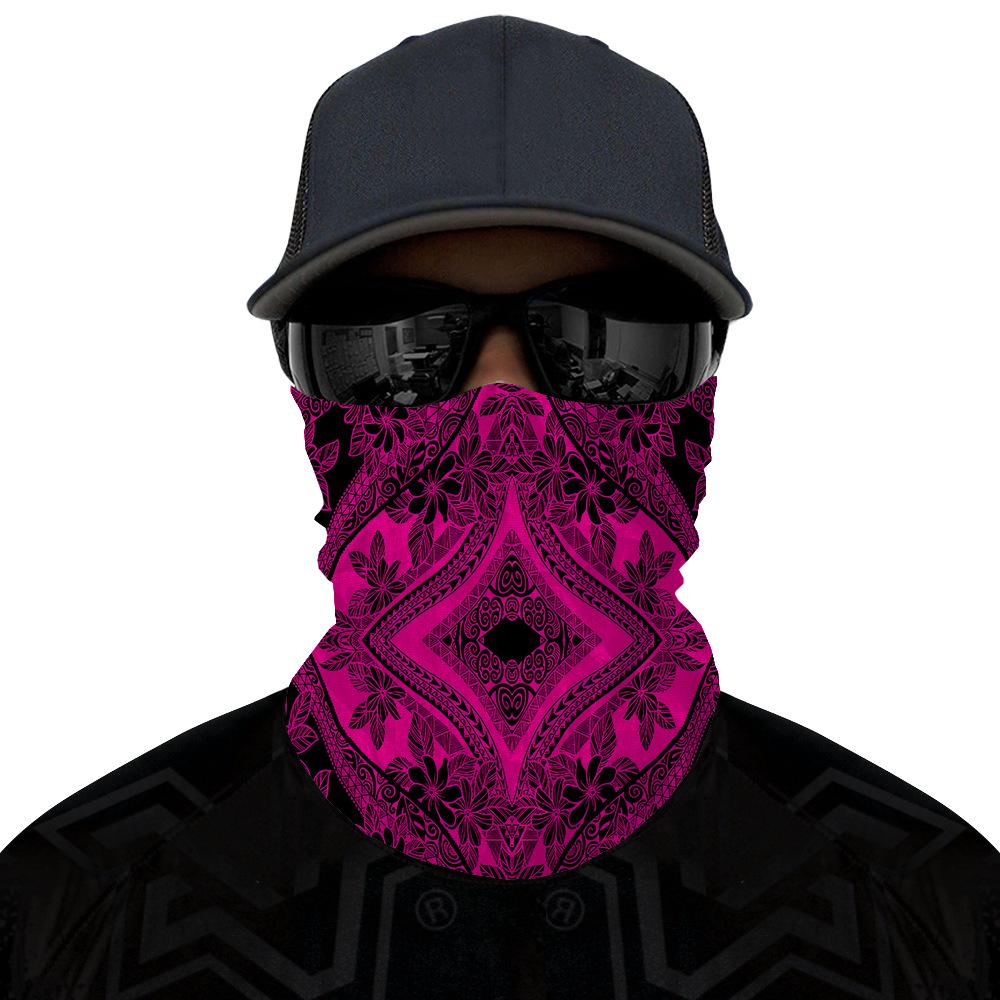 Hawaii Bandana Polynesian Plumeria Mix Pink Black - Polynesian Pride