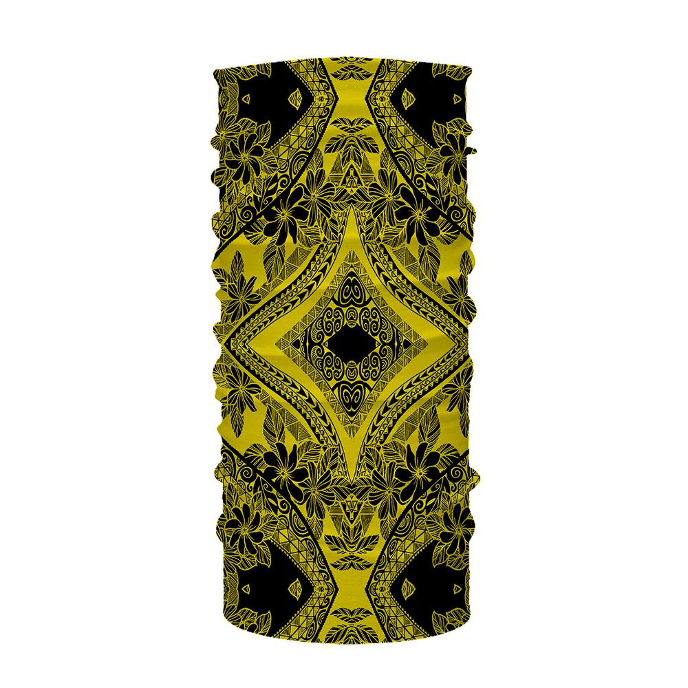 Hawaii Bandana Polynesian Plumeria Mix Yellow Black One Size Yellow - Polynesian Pride