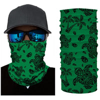 Hawaii Bandana Polynesian Turtle Palm And Sea Pebbles Green - Polynesian Pride