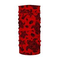 Hawaii Bandana Polynesian Turtle Palm And Sea Pebbles Red One Size Red - Polynesian Pride