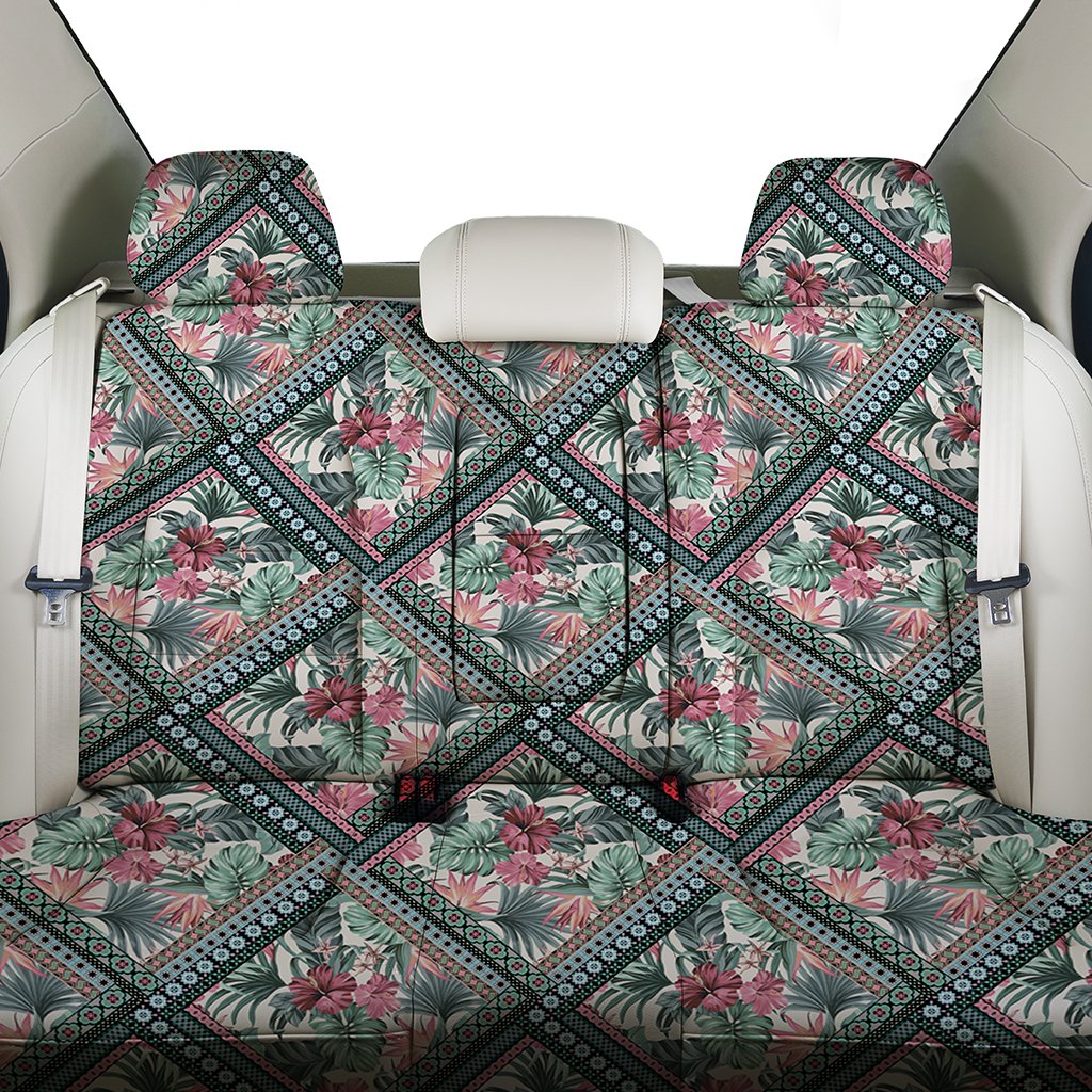 Hawaii Exotic Tropical Flowers In Pastel Colors Back Seat Cover - Polynesian Pride