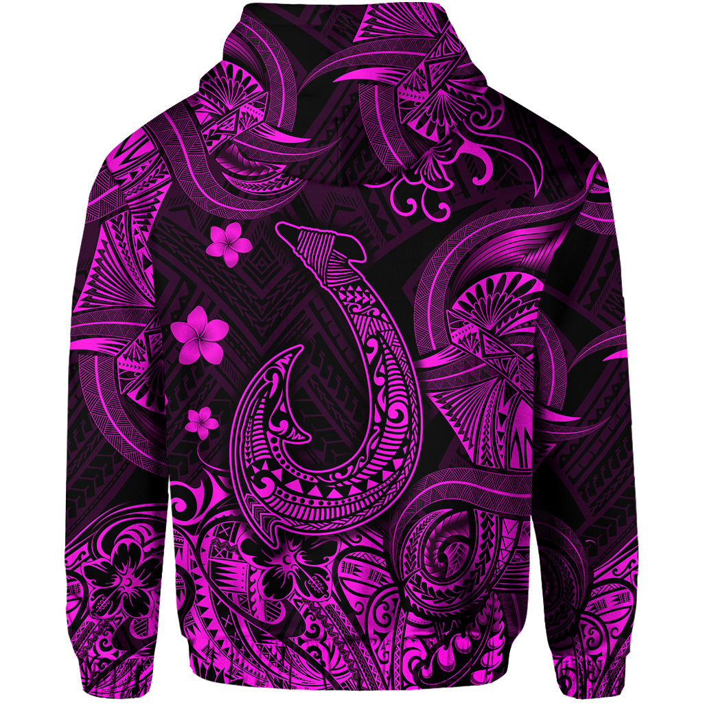 Hawaii Fish Hook Polynesian Zip Hoodie Unique Style Pink LT8 - Polynesian Pride