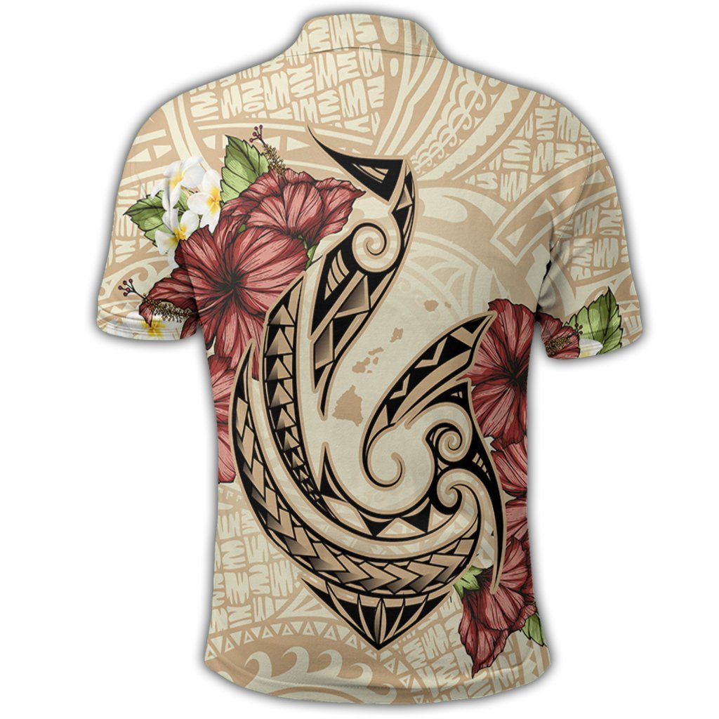 Hawaii Fish Hook Hibiscus Plumeria Polynesian Polo Shirt - Polynesian Pride