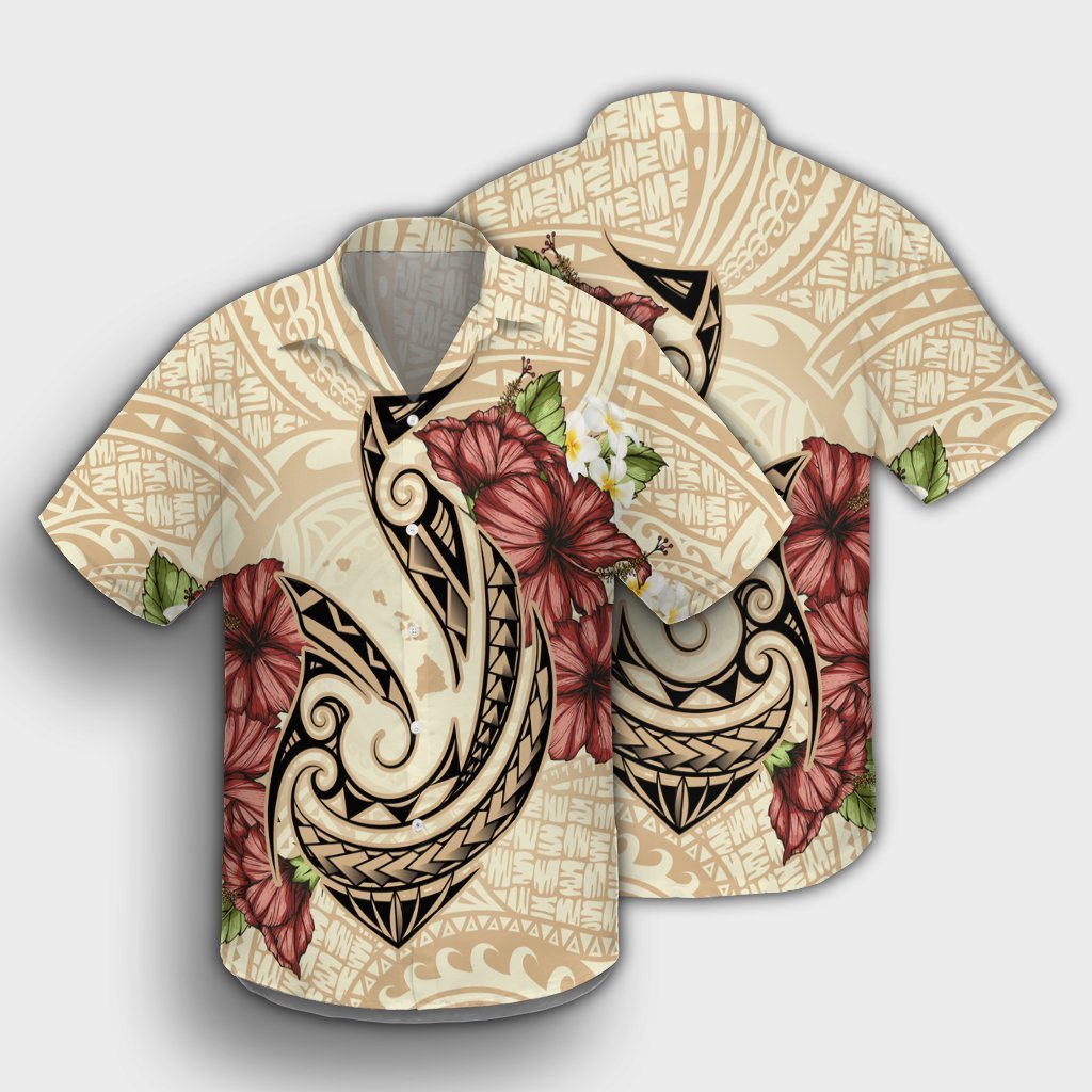 Hawaii Fish Hook Hibiscus Plumeria Polynesian Hawaiian Shirt - AH - Polynesian Pride