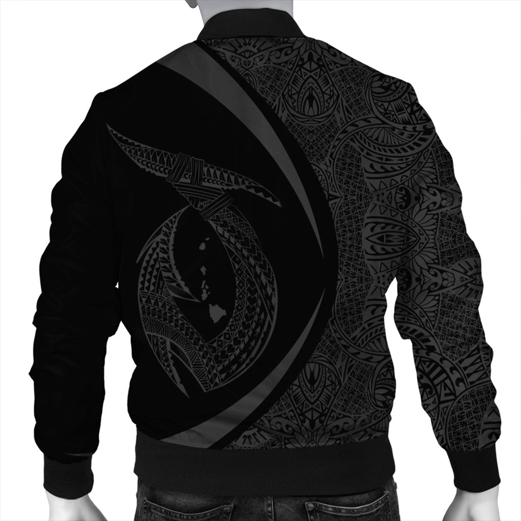 Hawaii Fish Hook Polynesian Bomber Jacket - Circle Style Gray - AH - Polynesian Pride