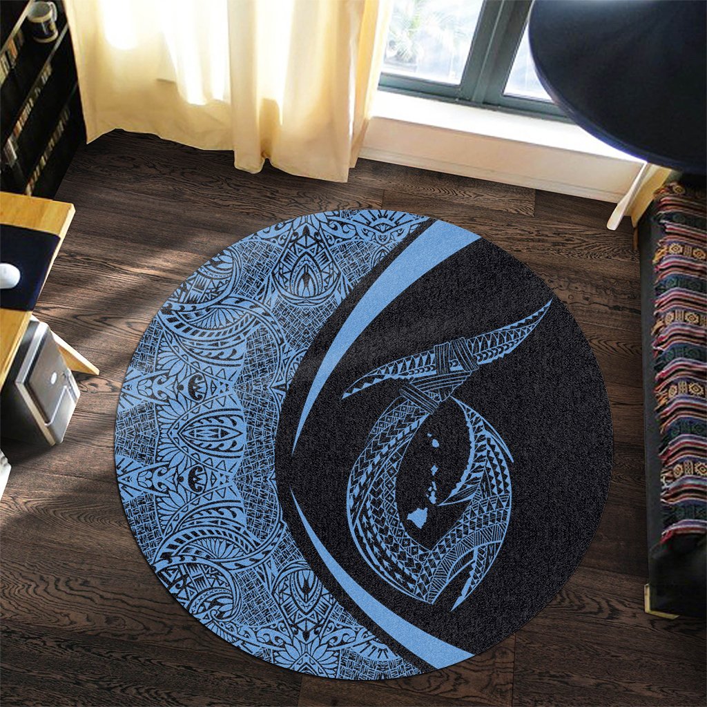 Hawaii Fish Hook Polynesian Round Carpet - Circle Style Pastel - AH - Polynesian Pride