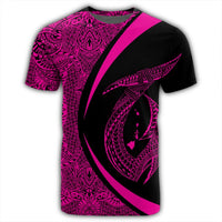 Hawaii Fish Hook Polynesian T Shirt Circle Style Pink - Polynesian Pride