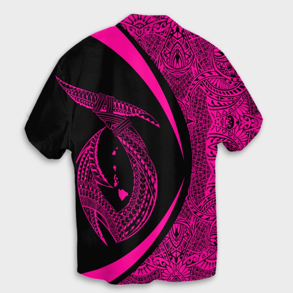 Hawaii Fish Hook Polynesian Hawaiian Shirt - Circle Style Pink - AH - Polynesian Pride
