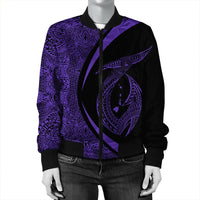 Hawaii Fish Hook Polynesian Bomber Jacket - Circle Style Purple - AH - Polynesian Pride