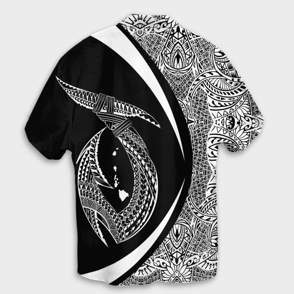 Hawaii Fish Hook Polynesian Hawaiian Shirt - Circle Style White - AH - Polynesian Pride