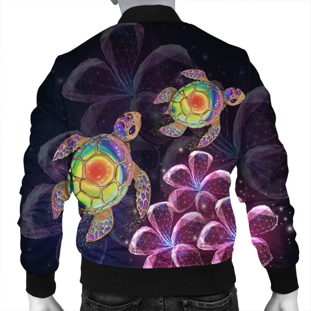 Hawaii Galaxy Turtle Hibiscus Bomber Jacket - AH - Polynesian Pride