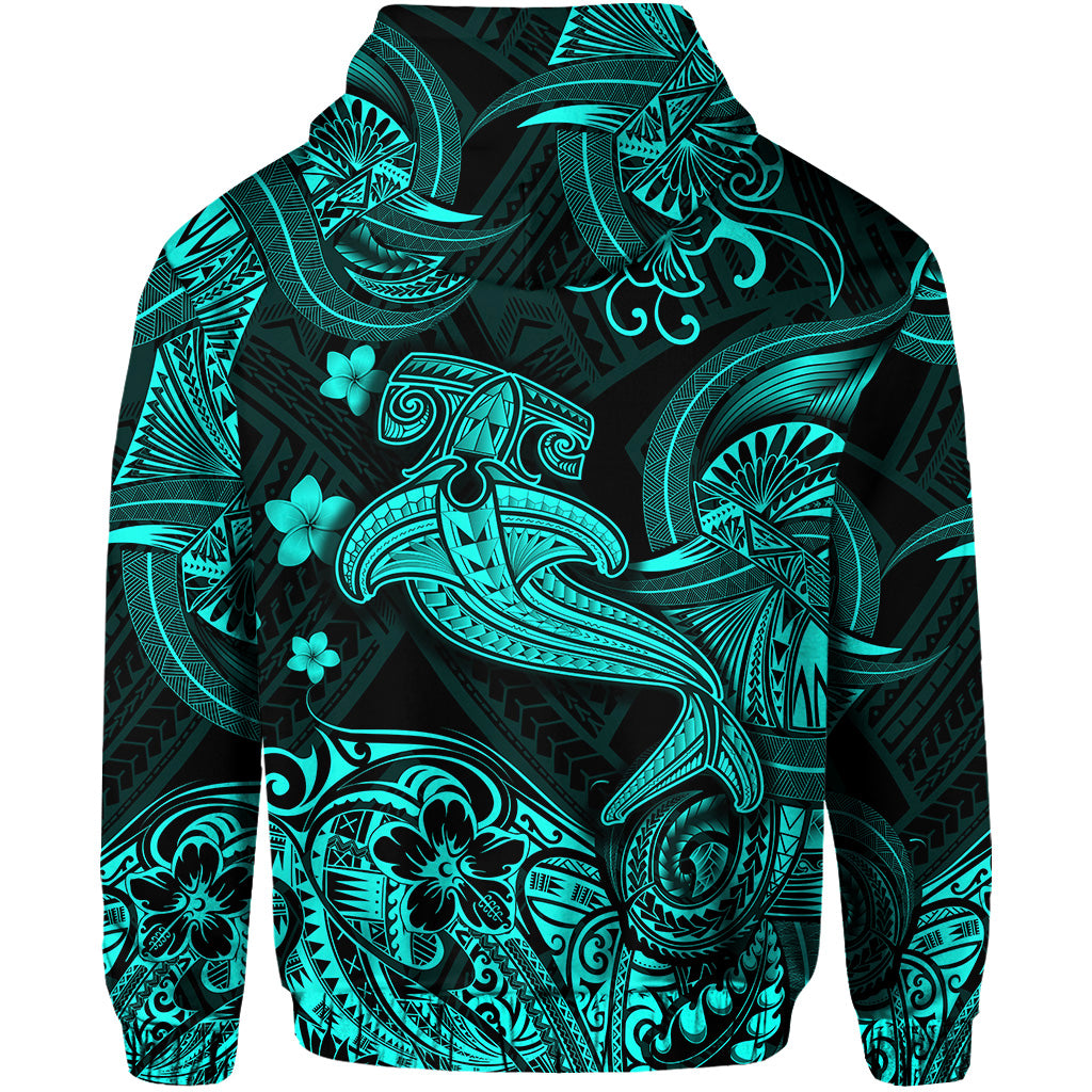 Hawaii Hammer Shark Polynesian Hoodie Unique Style Turquoise LT8 - Polynesian Pride