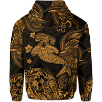 Hawaii Hammer Shark Polynesian Zip Hoodie Unique Style Gold LT8 - Polynesian Pride