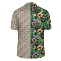 Hawaii Hibiscus And Plumeria Green Lauhala Moiety Hawaiian Shirt - Polynesian Pride