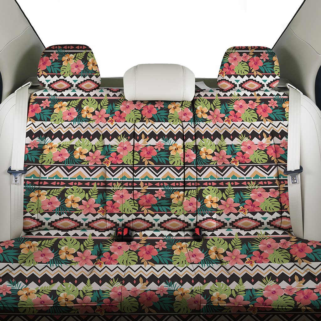 Hawaii Hibiscus Ethnic Mix Tropical Flower Back Seat Cover - Polynesian Pride