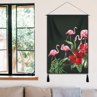 Hawaii Hibiscus Flamingo Hanging Poster - AH - Polynesian Pride
